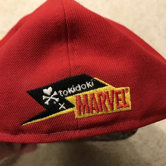 TokiDoki Marvel Iron Man New Era Red Cap Hat Football Bulletproof Avengers 7 3/8 - Picture 12 of 12
